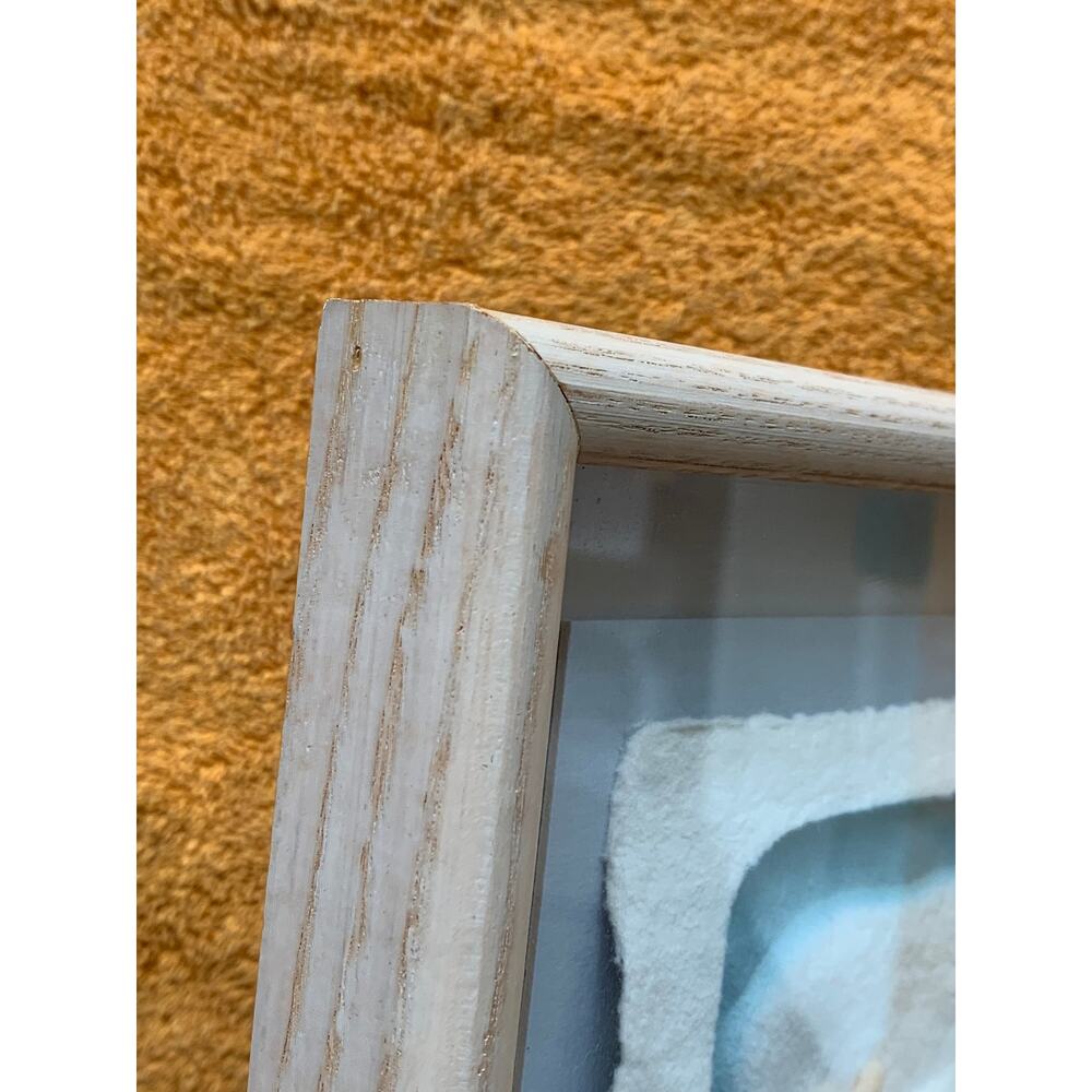 Handcast Paper Artwork- Vintage Figi Graphics- Callie Lily- blue, white beige - Picture 5 of 8
